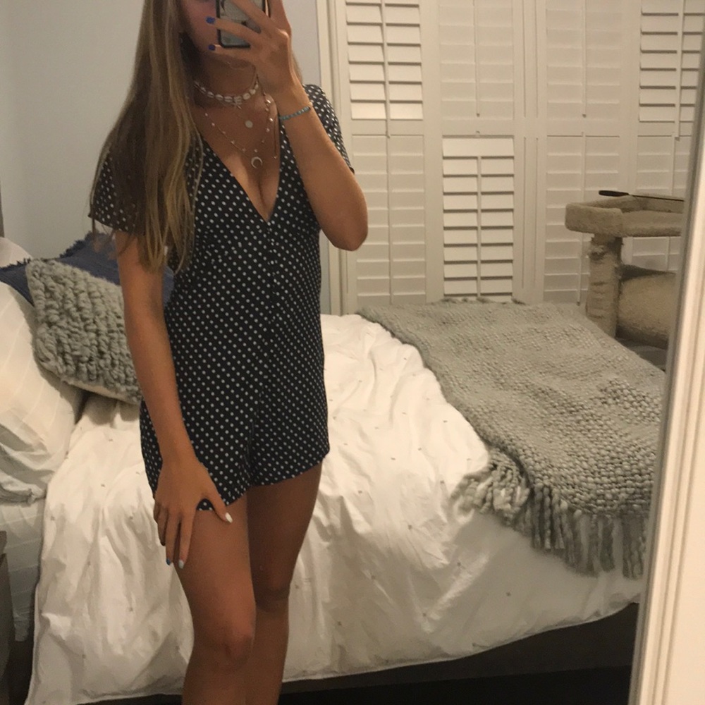 UO polka dot romper